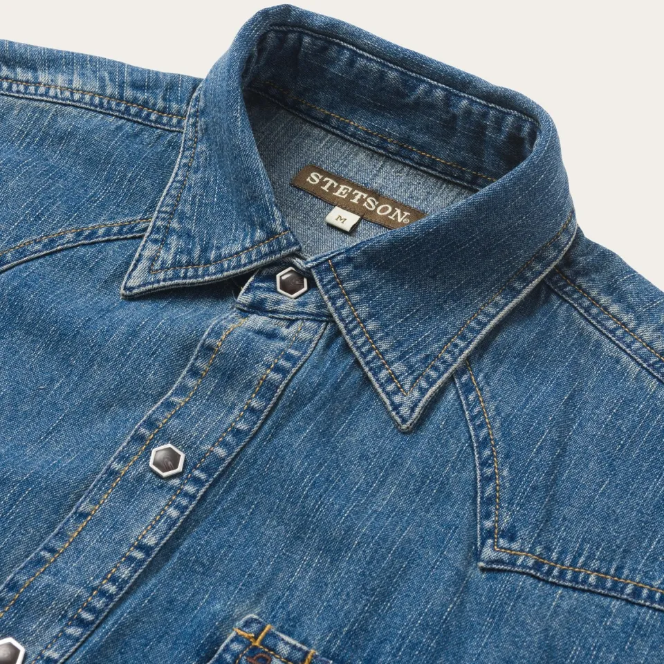 Clearance Stetson Classic Denim Shirt Blue