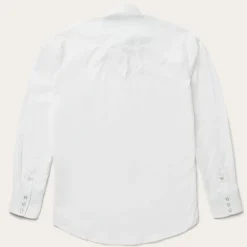Hot Stetson Classic Solid Snap Poplin Shirt In Optic White