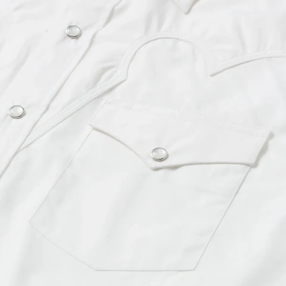 Hot Stetson Classic Solid Snap Poplin Shirt In Optic White