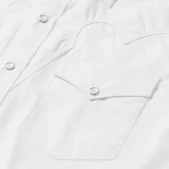 Clearance Stetson Classic Solid Snap Poplin Shirt In Optic White