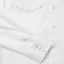 Clearance Stetson Classic Solid Snap Poplin Shirt In Optic White