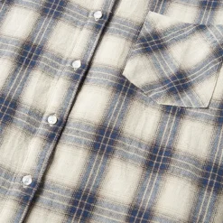 New Stetson Classic Western Flannel Shirt in White Cream