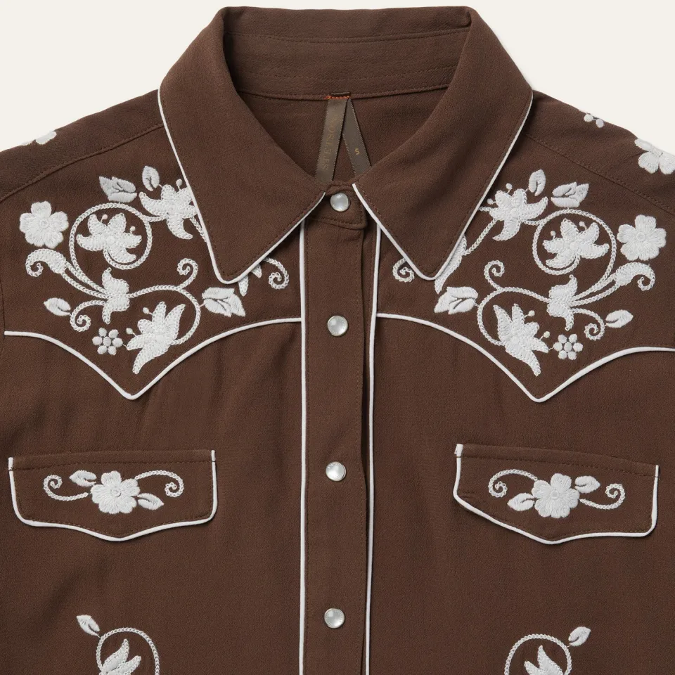 Discount Stetson Classic Western Snap Blouse Brown