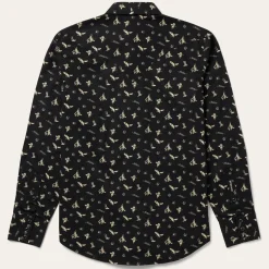 Sale Stetson Conversation Print Western Shirt Black