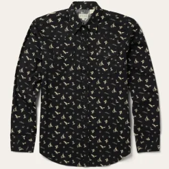 Outlet Stetson Conversation Print Western Shirt Black