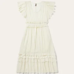 Outlet Stetson Cream Herringbone Dress White