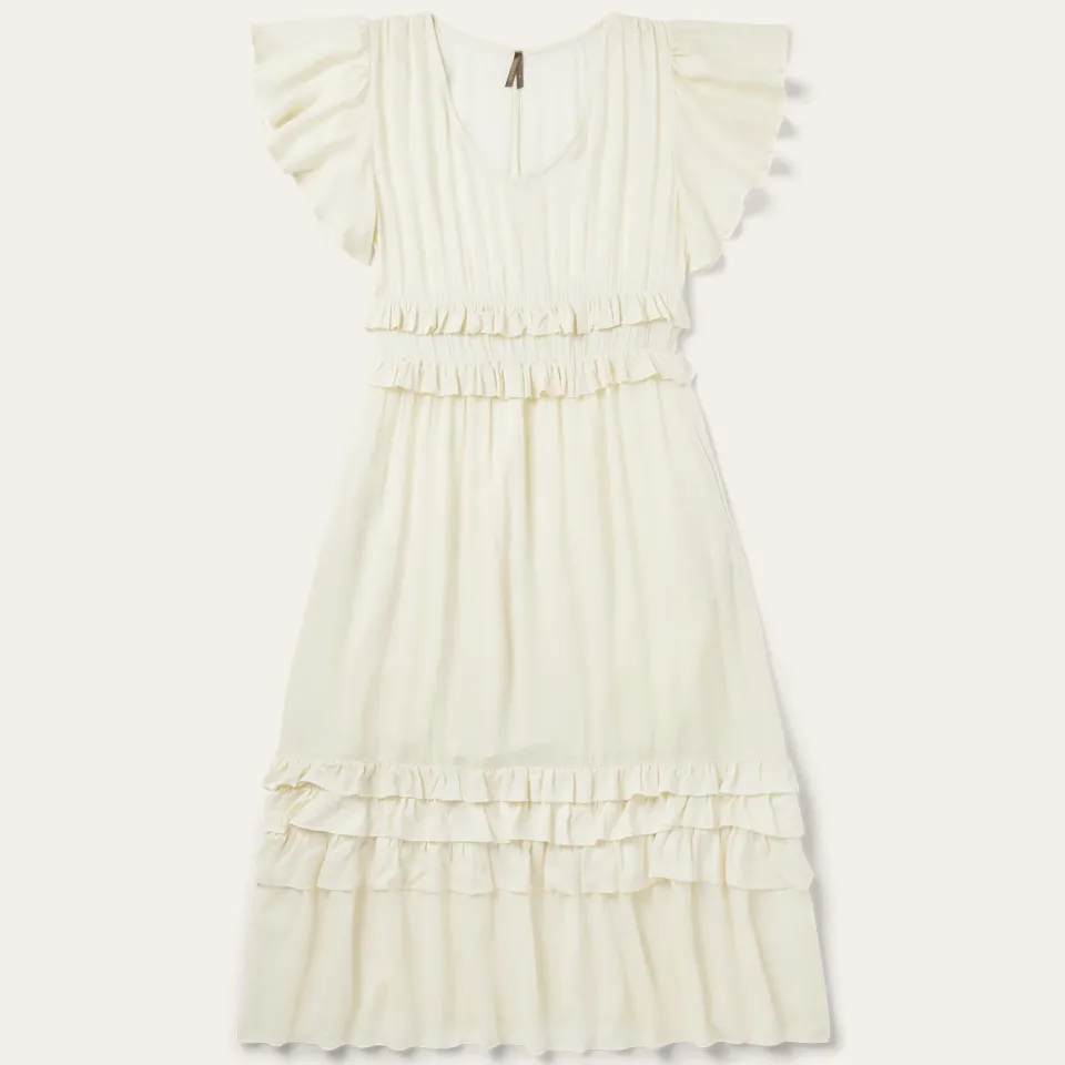 Outlet Stetson Cream Herringbone Dress White