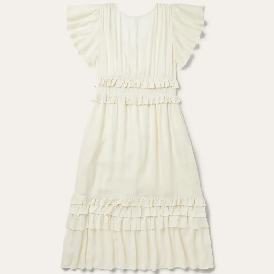 Outlet Stetson Cream Herringbone Dress White