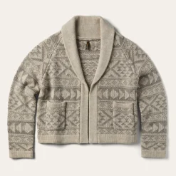 Clearance Stetson Cropped Shawl Collar Cardigan Brown