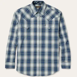 Online Stetson Crystal Plaid Western Shirt Blue