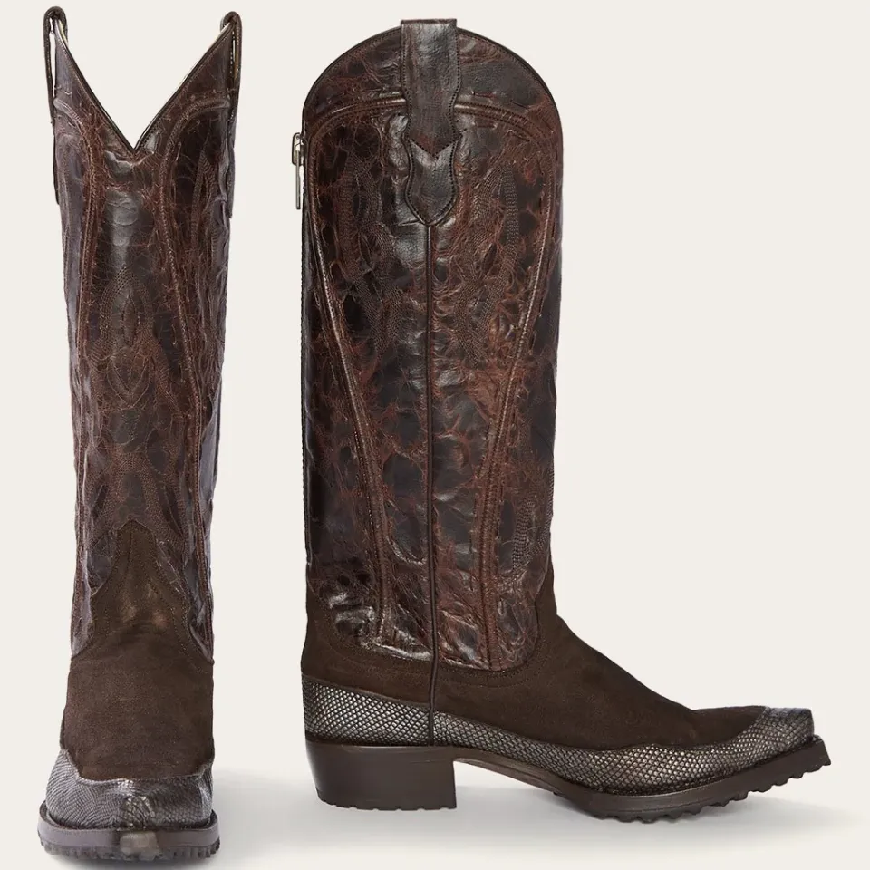 Best Stetson Dakota Suede Teju Cowboy Boot Brown