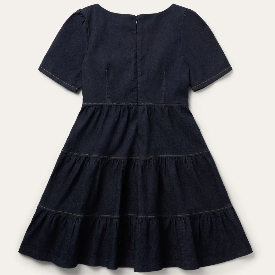 Best Stetson Dark Denim Dress With Contrast Top Stitching Blue