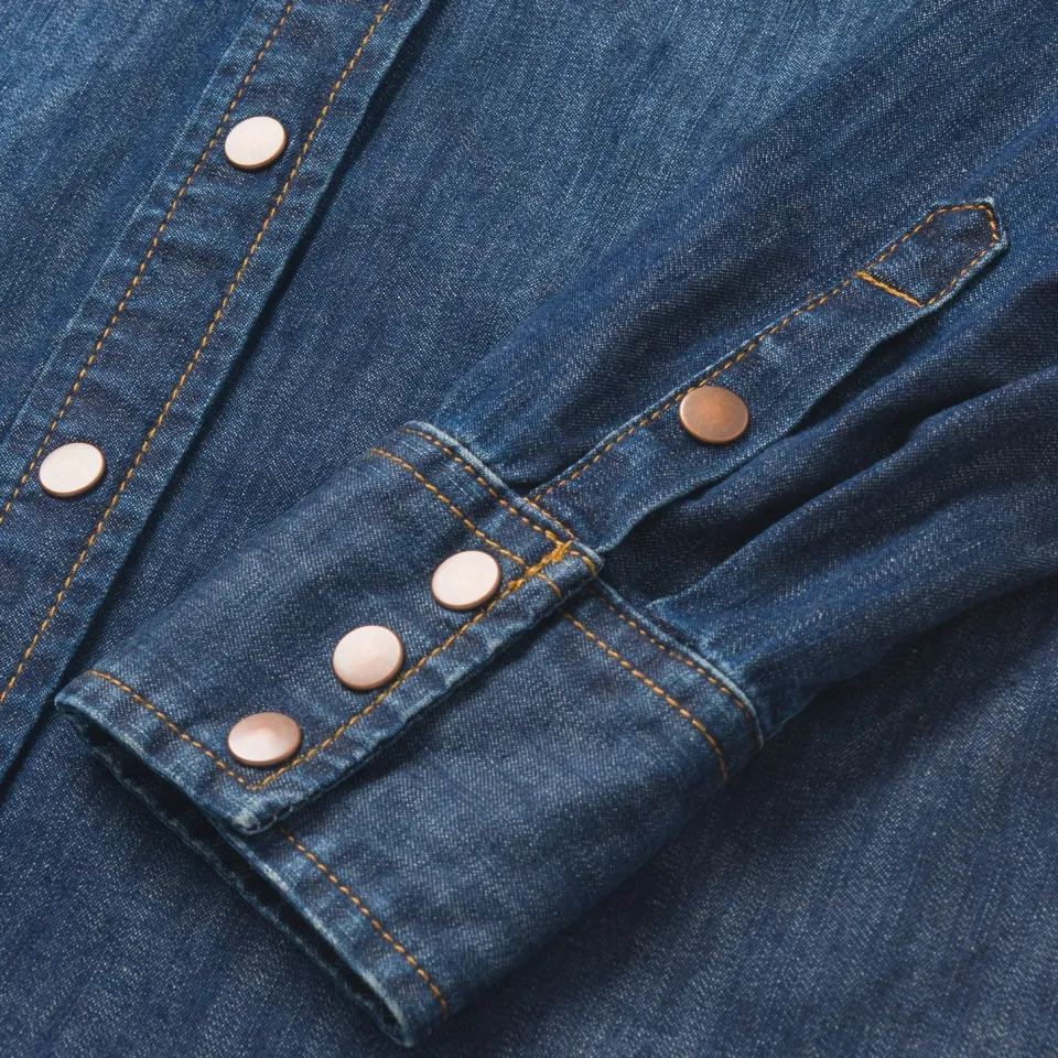 Hot Stetson Dark Denim Snap Front Shirt Blue