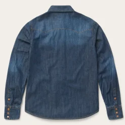 Online Stetson Dark Denim Snap Front Shirt Blue