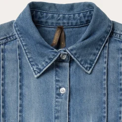Stetson Denim Button Front Shirt Dress Blue