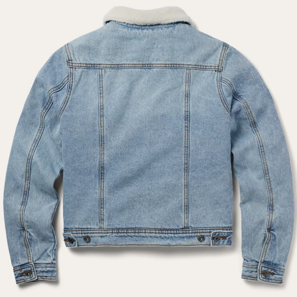 Best Stetson Denim Sherpa Lined Jacket Blue