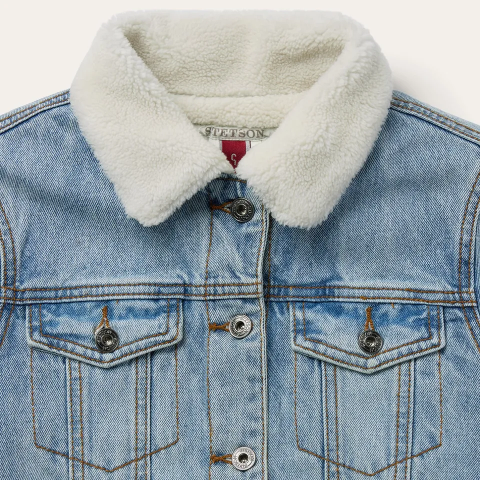 Best Stetson Denim Sherpa Lined Jacket Blue