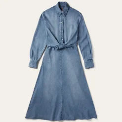 Clearance Stetson Denim Tencel Tie-Front Dress Blue