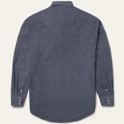 New Stetson Diamond Geo Western Shirt Blue