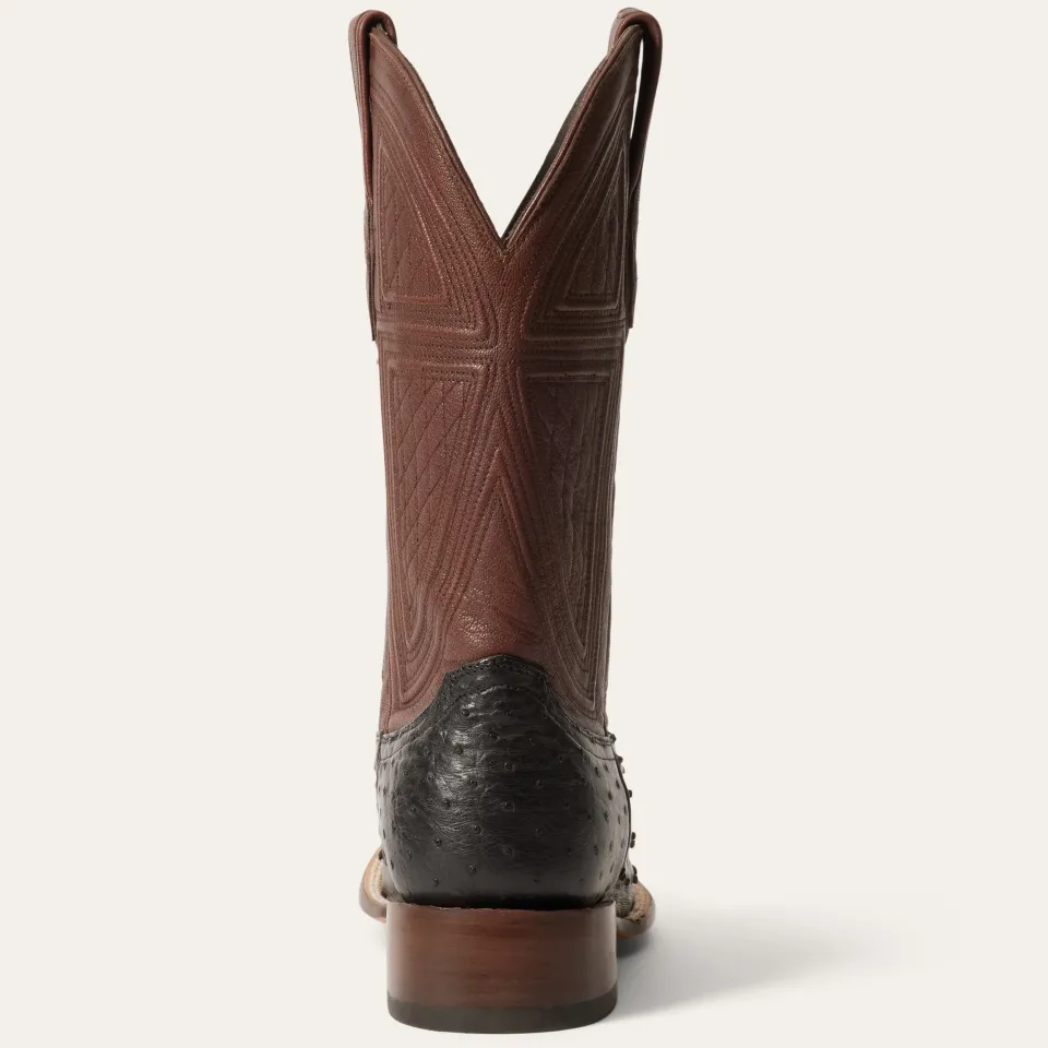Stetson Dillon Ostrich Boots Black