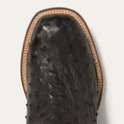 Stetson Dillon Ostrich Boots Black
