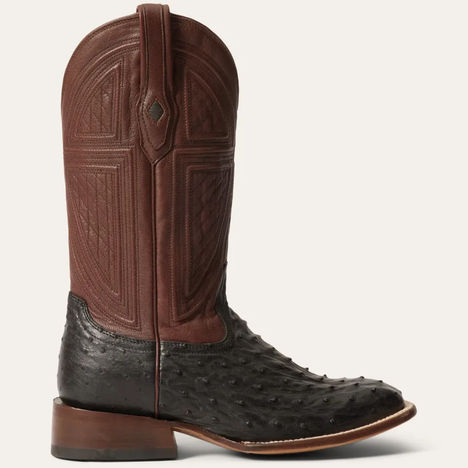 New Stetson Dillon Ostrich Boots Black