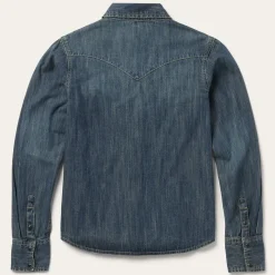 Stetson Dirty Denim Boyfriend Fit Shirt Blue