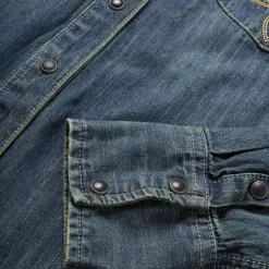 Hot Stetson Dirty Denim Boyfriend Fit Shirt Blue