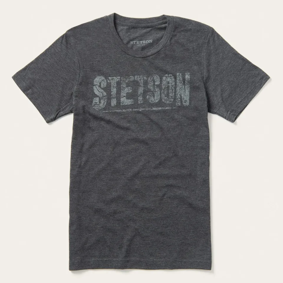 Best Stetson Distressed Graphic Tee Grey