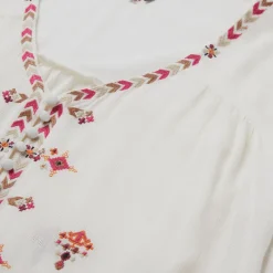 New Stetson Dobby Peasant Blouse White