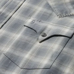Online Stetson Dobby Twill Plaid Shirt Brown
