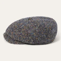 Online Stetson Donegal Wool Hatteras Cap Blue Donegal