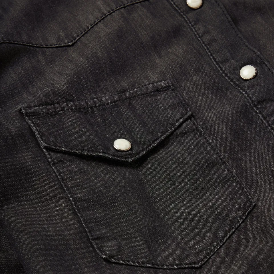 Discount Stetson Embroidered Denim Shirt Black