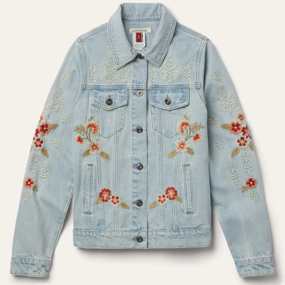 Discount Stetson Embroidered Denim Jacket Blue