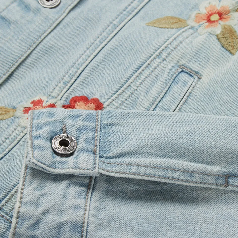 Discount Stetson Embroidered Denim Jacket Blue