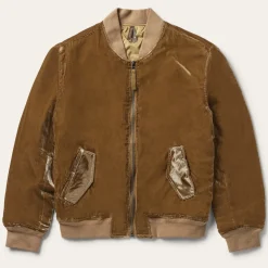 Clearance Stetson Embroidered Velvet Bomber Jacket Copper