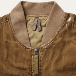 Clearance Stetson Embroidered Velvet Bomber Jacket Copper