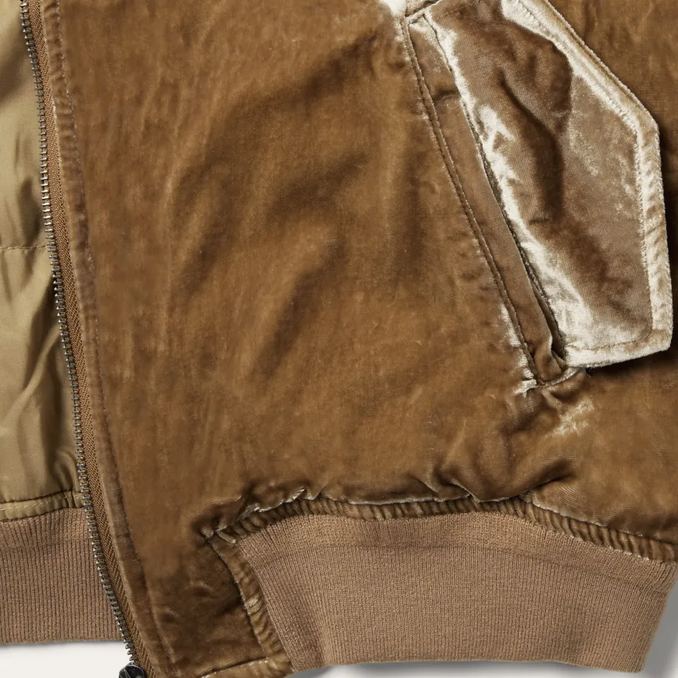 Clearance Stetson Embroidered Velvet Bomber Jacket Copper
