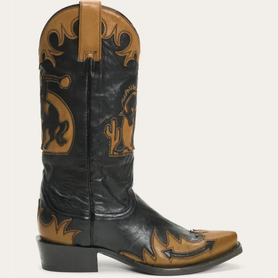 Clearance Stetson Faye Cowgirl Horse Underlay Leather Boot Black