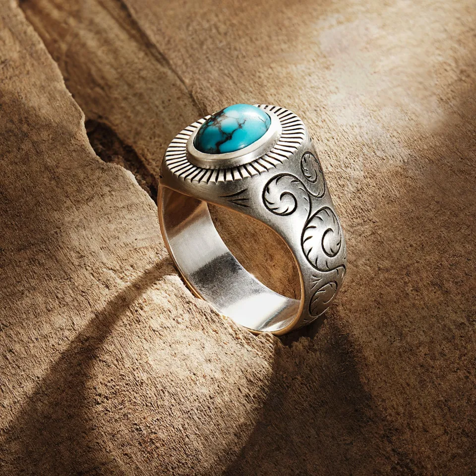 Outlet Stetson Filigree Ring with Turquoise