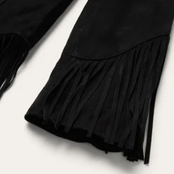 Best Stetson Fringe Suede Jacket Black