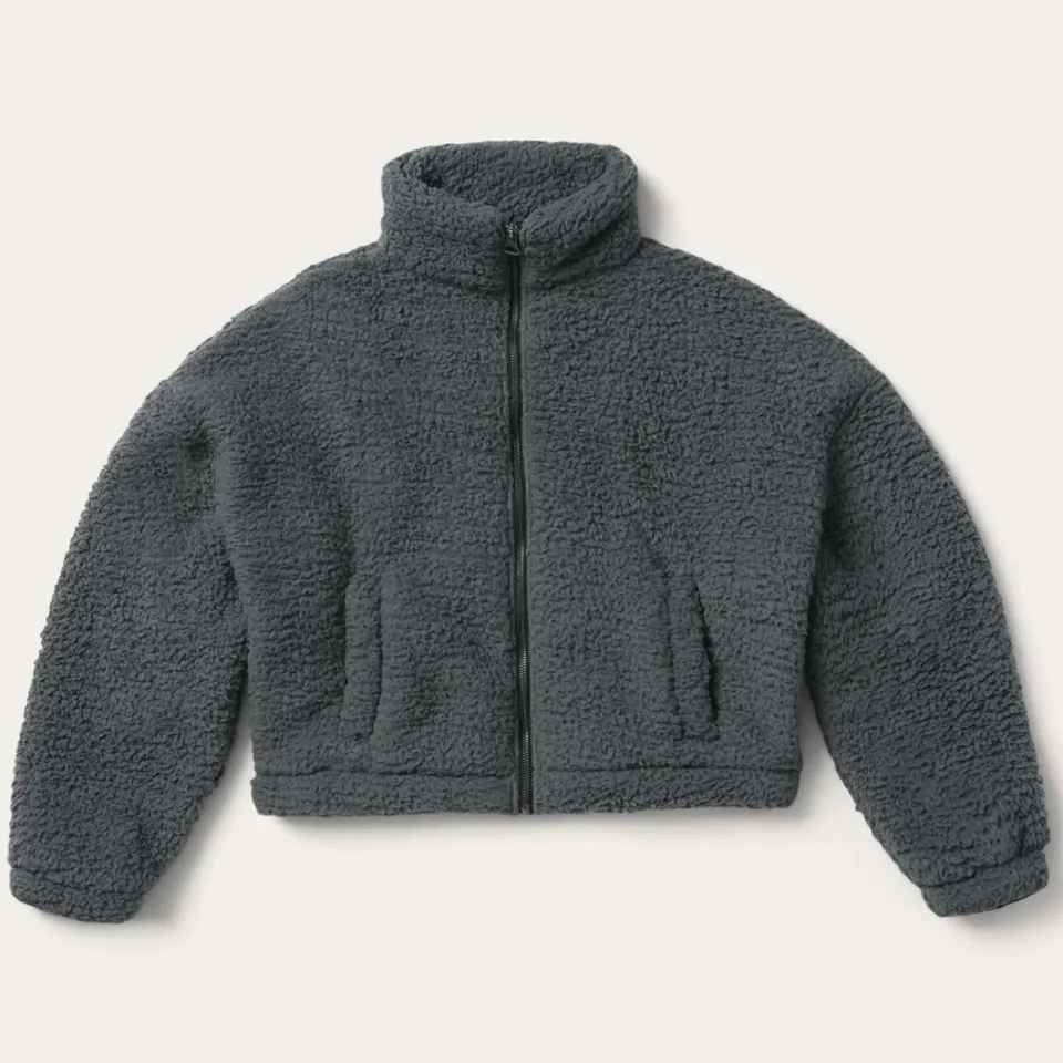 Stetson Fuzzy Teddy Bear Fleece Jacket Grey