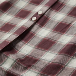 New Stetson Gaucho Plaid Prairie Shirt Dress Wine