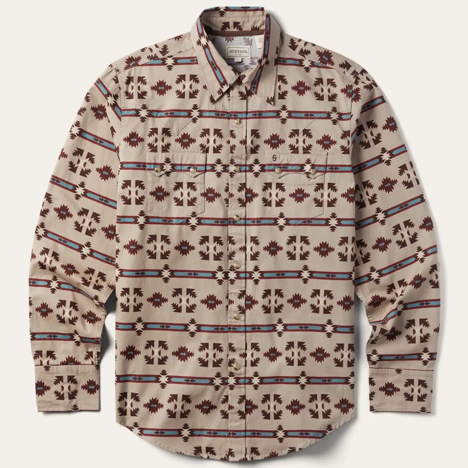 Online Stetson Gaucho Stripe Shirt Brown