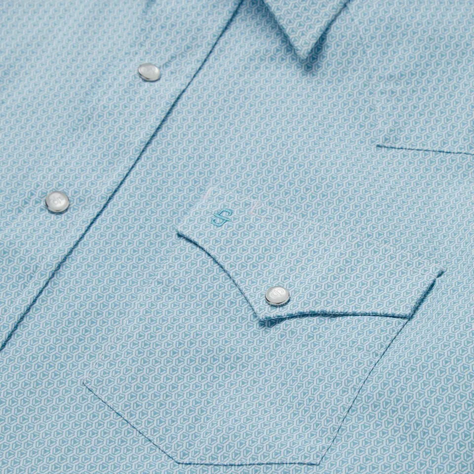Outlet Stetson Geo Western Shirt Blue