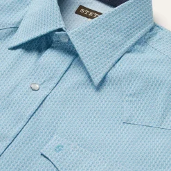Stetson Geo Western Shirt Blue