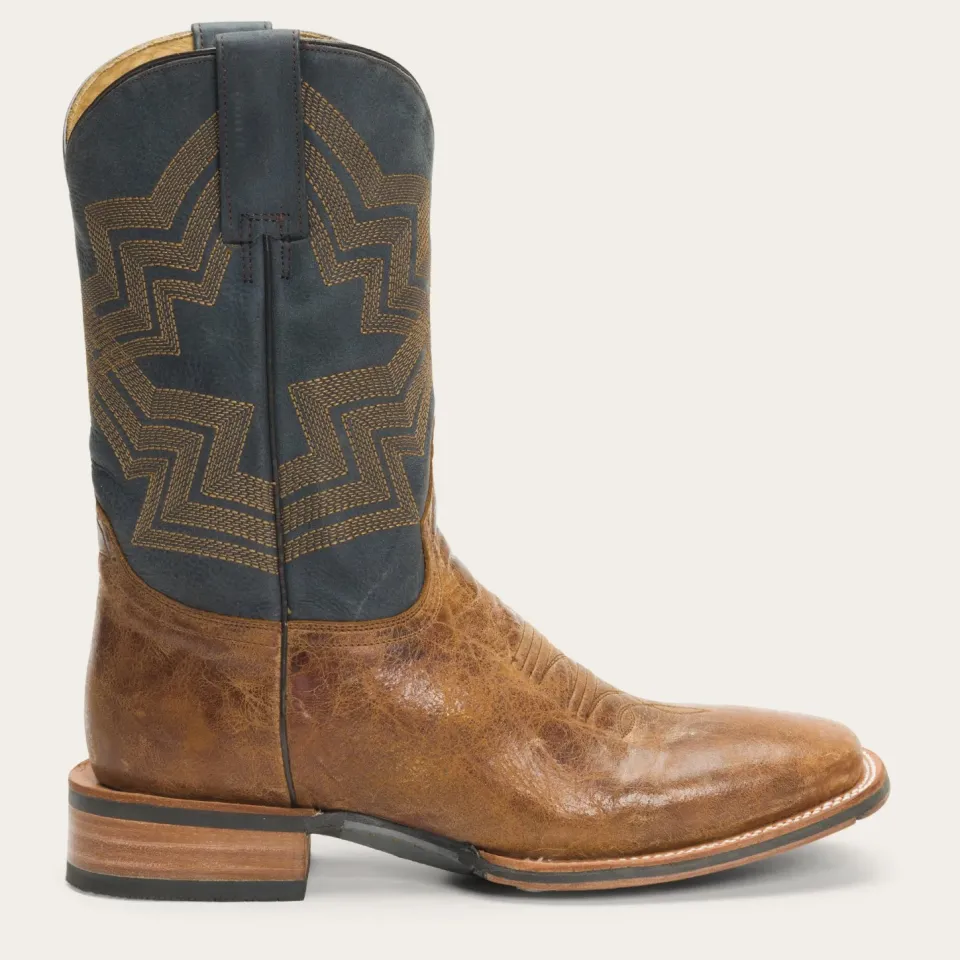 Outlet Stetson Goddard Burnished Blue Leather Boot Brown