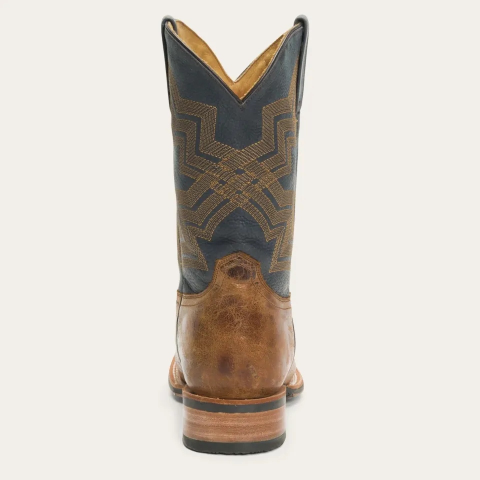 Outlet Stetson Goddard Burnished Blue Leather Boot Brown