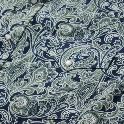 Online Stetson Greenspring Paisley Print Western Shirt Blue