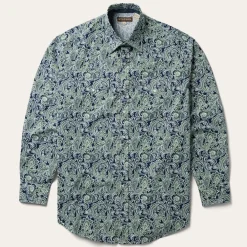 Discount Stetson Greenspring Paisley Print Western Shirt Blue